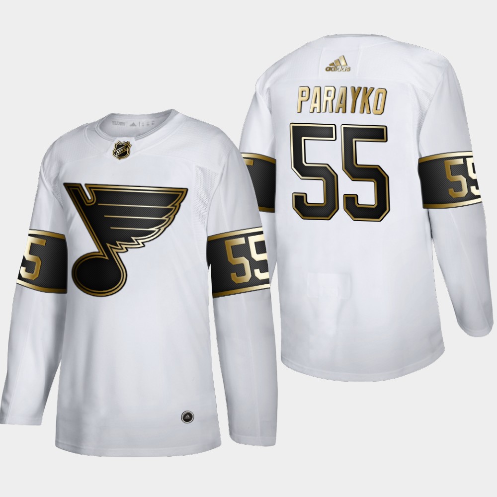 St. Louis Blues 55 Colton Parayko Men Adidas White Golden Edition Limited Stitched NHL Jersey